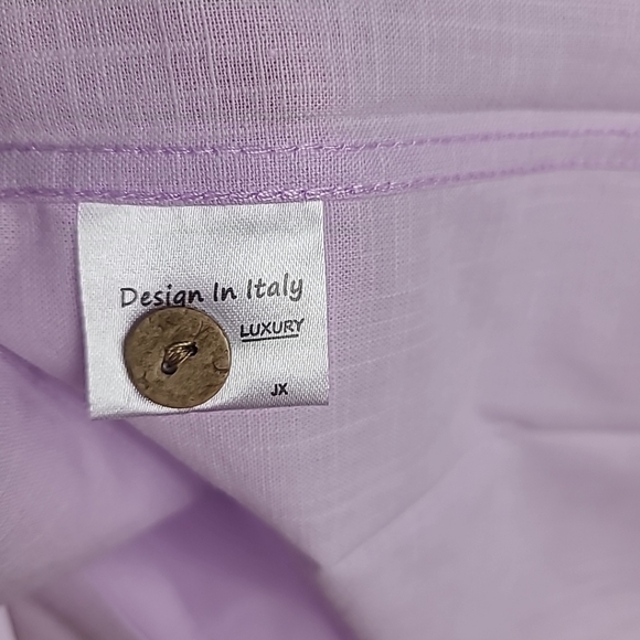 NEW Flex Men's Luxury Collection Designed in Italy Short Sleeve Purple Shirt 4XL - Picture 5 of 8